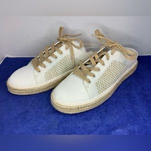 Dolce Vita Lian Lace-Up Slip-On Espadrille Sneakers Women's Shoes Size 8.5 Cream